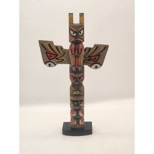 Hand Painted Totem Pole with Moveable Wings